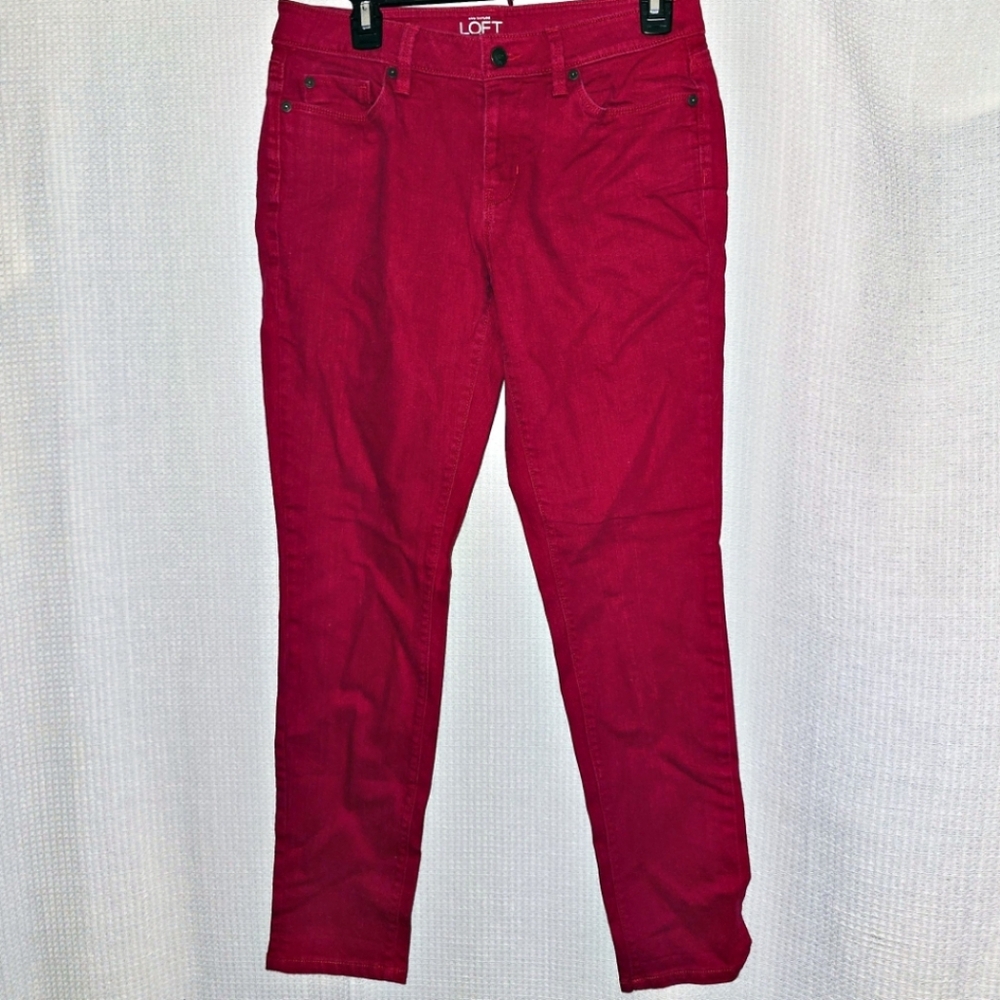 Ann Taylor LOFT Women's Red Curvy Skinny Jeans Sz. 6 Casual Travel Outdoor